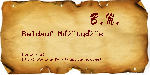 Baldauf Mátyás névjegykártya