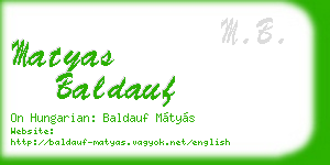 matyas baldauf business card